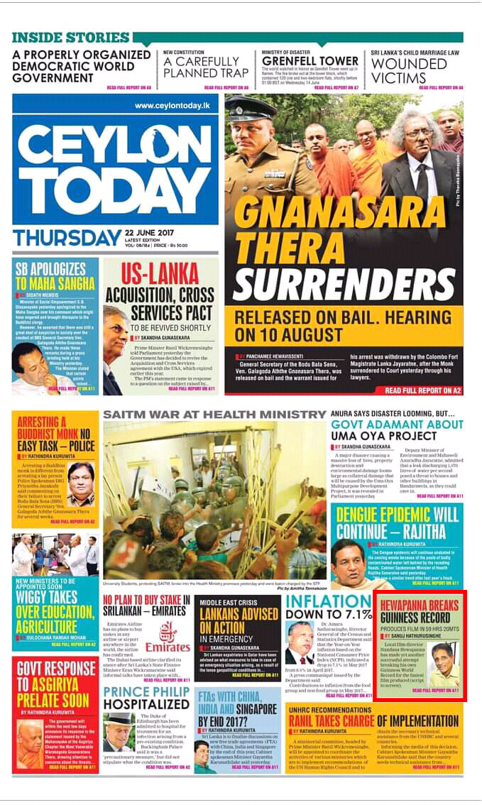 Ceylon Today Mangala Gamana English Article